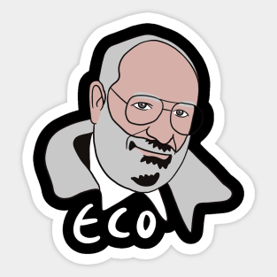 Umberto Eco Minimal Portrait - Philosophy Sticker